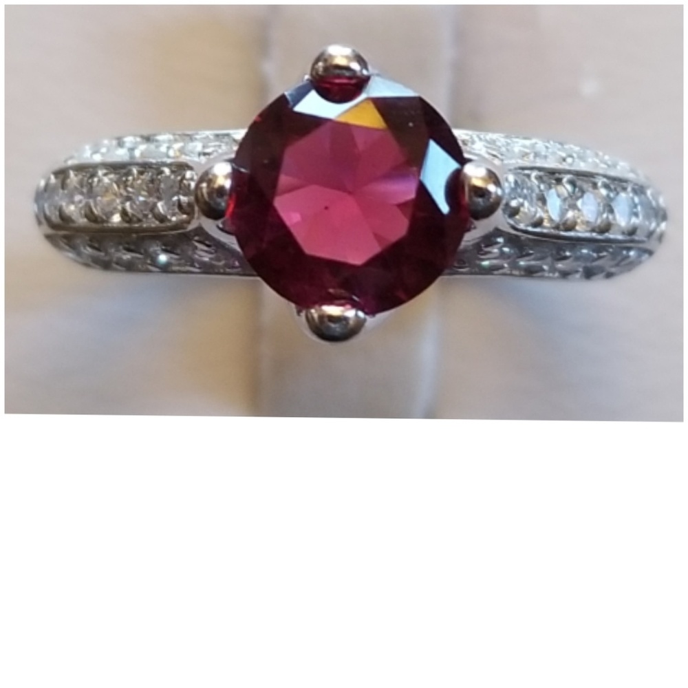 Genuine 2cttw Ruby and White Sapphire Ring 6 - Picture 1 of 6